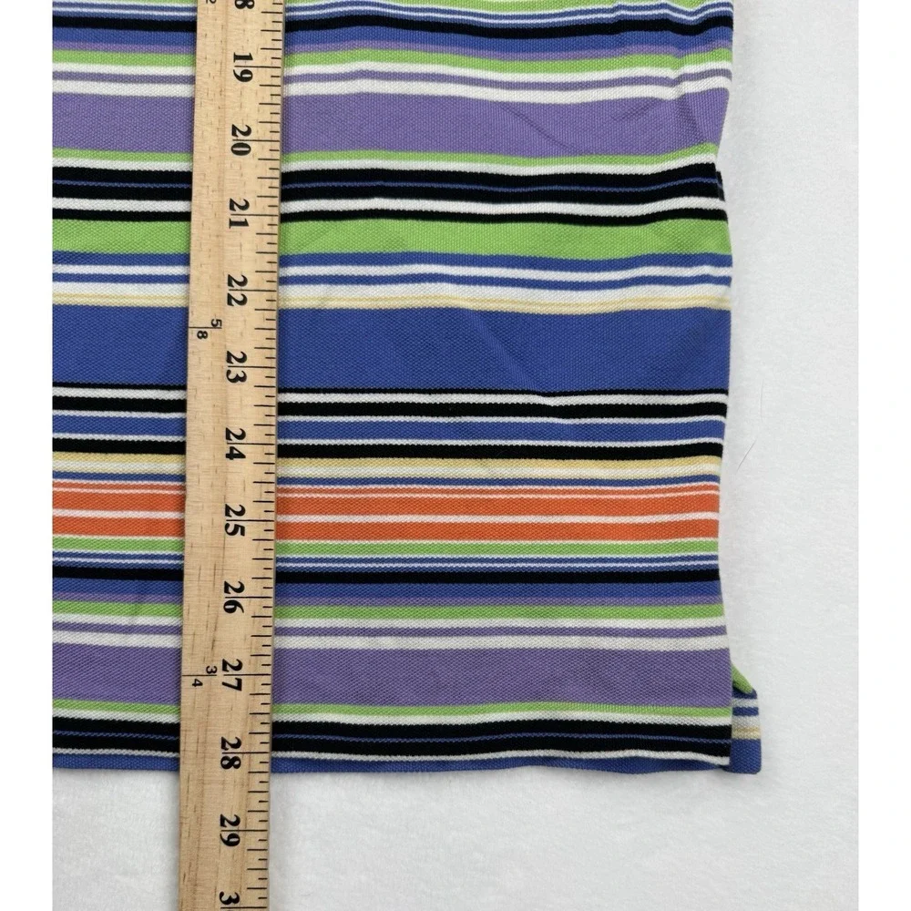 Polo Golf Ralph Lauren Stripe Polo Shirt‎ Blue Multicolor Size L Y2K Pima Cotton
